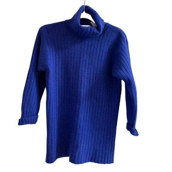 Lord & Taylor Lambswool Women's Turtleneck Blue Pullover Sweater Size M - Picture 1 of 6